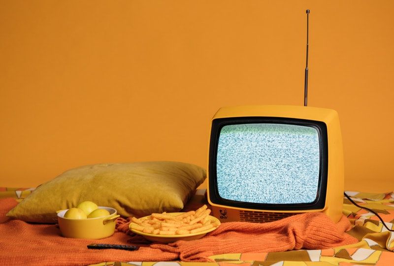 TV with snacks