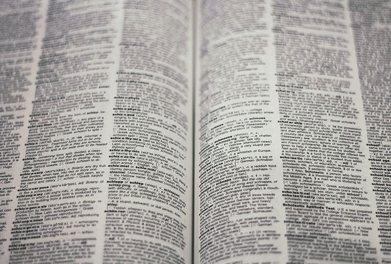 A close-up photo of a dictionary
