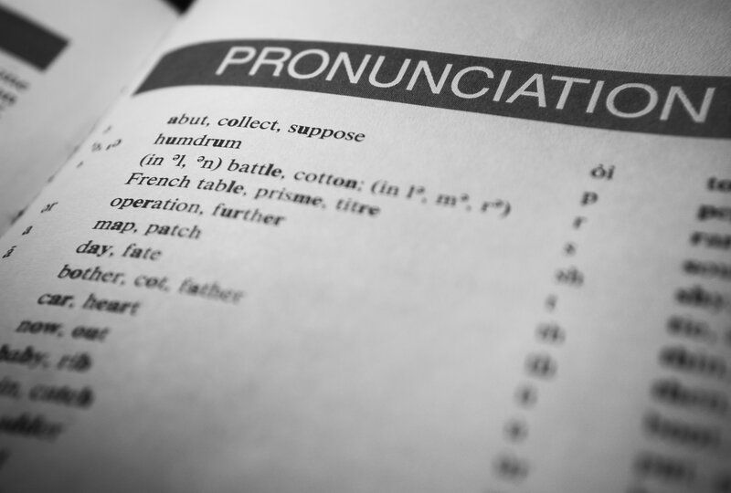 dictionary entry on pronunciation