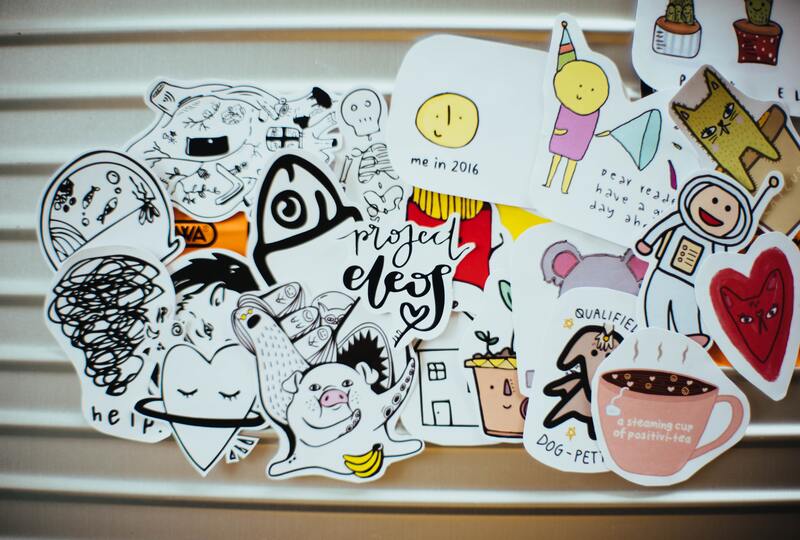 group of animation stickers