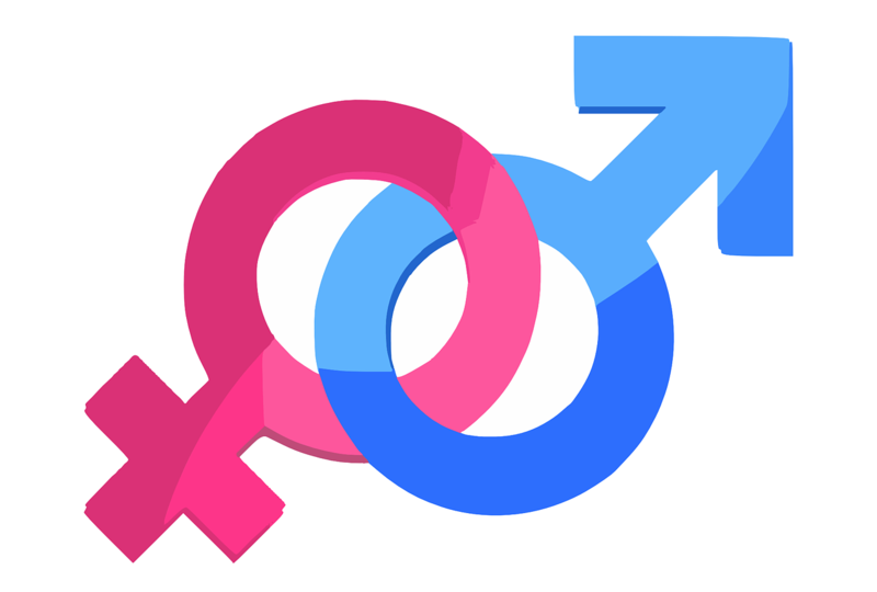 Pink and blue gender symbols