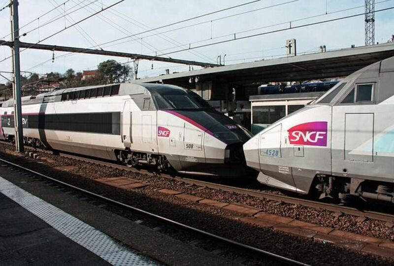 TGV train in station.