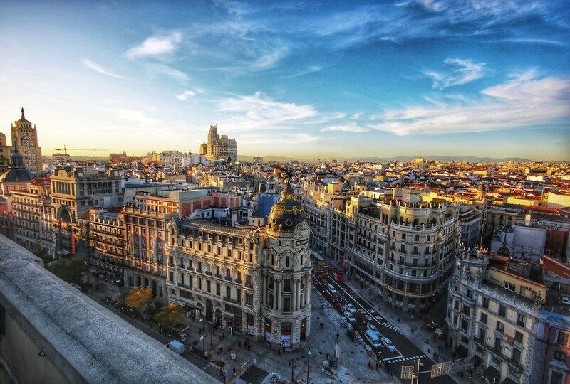 A view of the streets of Madrid from above