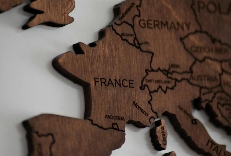 Wooden map of France
