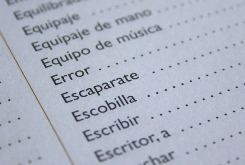 A list of words in Spanish that starts with E and appears to belong to a dictionary