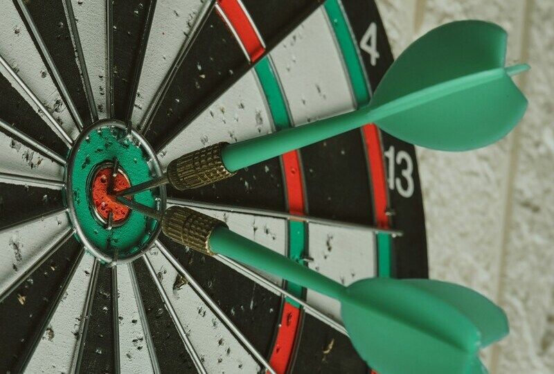 Darts on a dart board