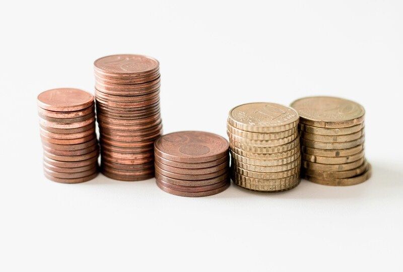 Stacks of Euro coins