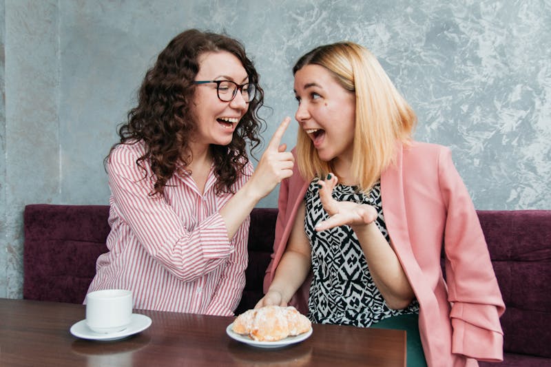 Two friends having fun.